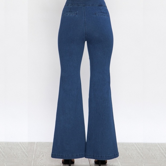 HIGH WAISTED FLARE DENIM PANTS - Picture 2 of 3